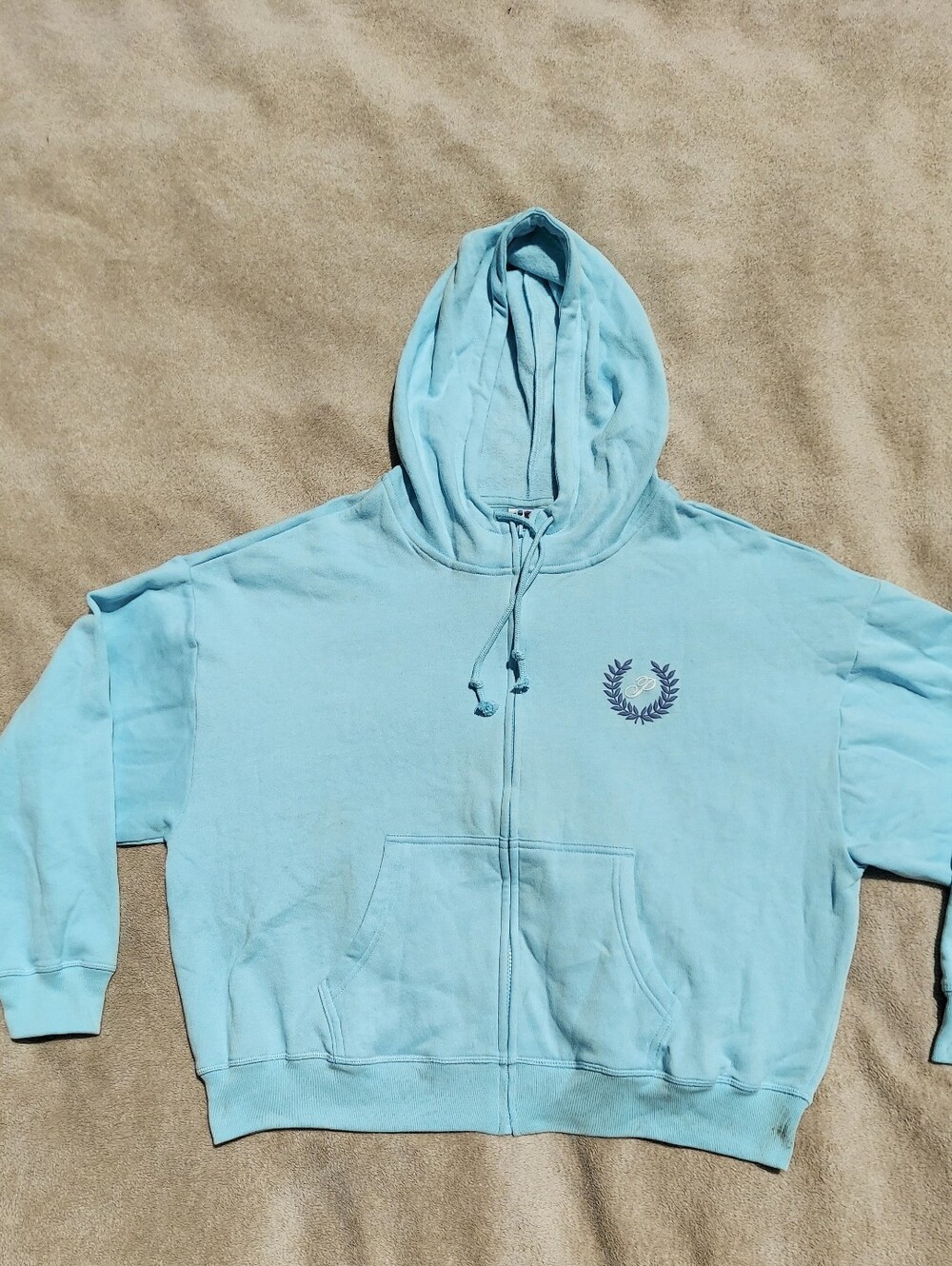 PINK Victoria's Secret Everyday Pastel Blue Hoodie Sweatshirt Womens Large NWOT